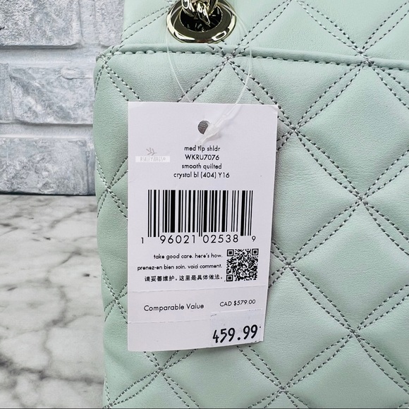 Kate Spade Natalia Quilted Leather Medium Flap Chain Shoulder Bag Crossbody - Picture 9 of 10